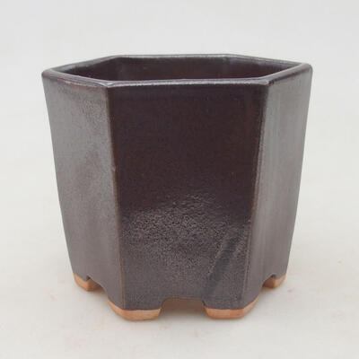 Ceramic bonsai bowl 9 x 8 x 8 cm, color brown - 1