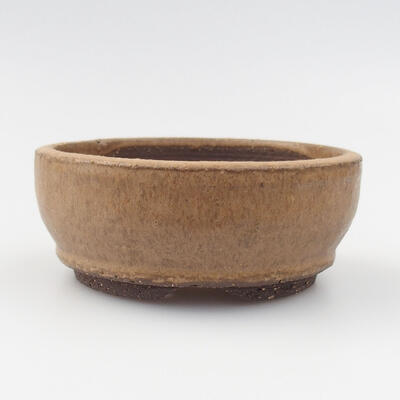 Ceramic bonsai bowl 10 x 10 x 3 cm, color brown - 1