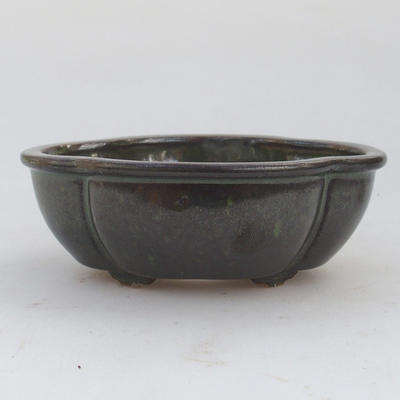 Ceramic bonsai bowl 13 x 10 x 4,5 cm, color teal - 2nd quality - 1