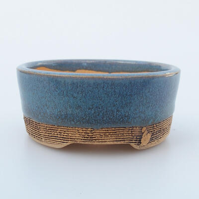 Ceramic bonsai bowl 8 x 8 x 3.5 cm, color blue - 1