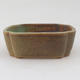 Ceramic bonsai bowl 12.5 x 9.5 x 4.5 cm, brown-green color - 2nd quality - 1/4