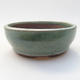 Ceramic bonsai bowl 10 x 10 x 3.5 cm, color green - 1/3