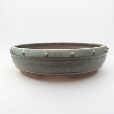 Ceramic bonsai bowl 24 x 24 x 6.5 cm, color green - 1