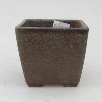 Ceramic bonsai bowl 7.5 x 7.5 x 6.5 cm, brown-blue color - 2nd quality - 1