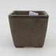 Ceramic bonsai bowl 7.5 x 7.5 x 6.5 cm, brown-blue color - 2nd quality - 1/4