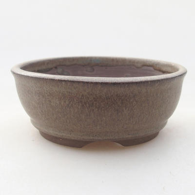 Ceramic bonsai bowl 9 x 9 x 3 cm, gray color - 1