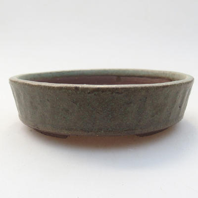 Ceramic bonsai bowl 11 x 11 x 2.5 cm, color green - 1