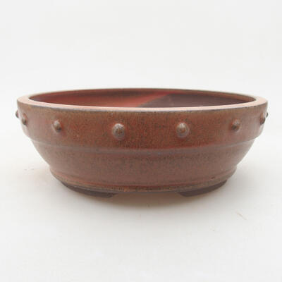 Ceramic bonsai bowl 16 x 16 x 5.5 cm, color red - 1