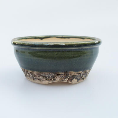 Ceramic bonsai bowl 8.5 x 8.5 x 4 cm, color green - 1
