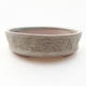 Ceramic bonsai bowl 10 x 10 x 3 cm, gray color - 1/3