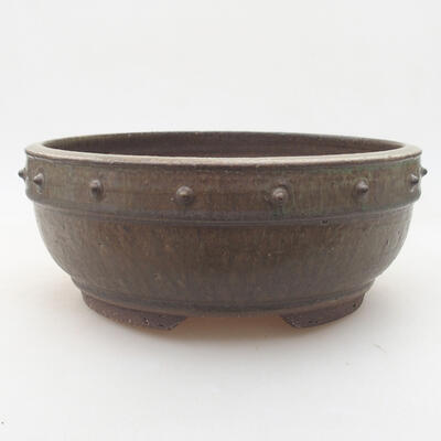 Ceramic bonsai bowl 21 x 21 x 8.5 cm, color green - 1