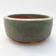 Ceramic bonsai bowl 10 x 10 x 4.5 cm, color green - 1/3