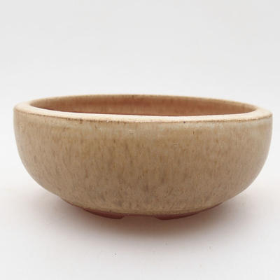 Ceramic bonsai bowl 10.5 x 10.5 x 4 cm, beige color - 1