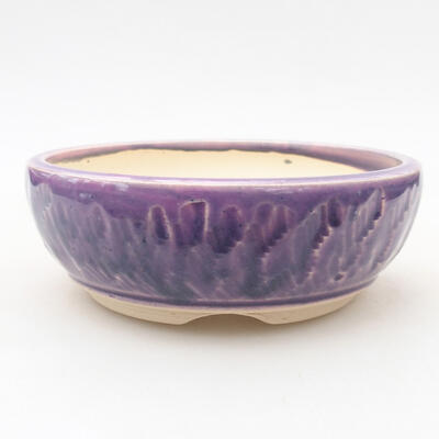 Ceramic bonsai bowl 12.5 x 12.5 x 4.5 cm, color purple - 1