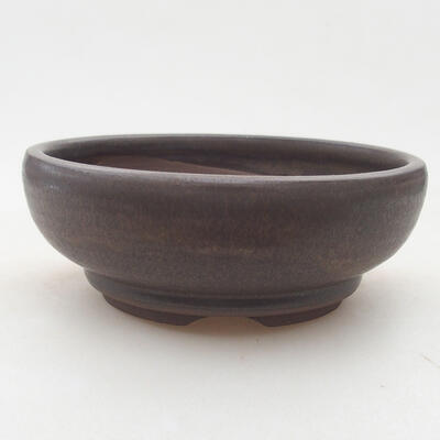 Ceramic bonsai bowl 14 x 14 x 5 cm, color brown - 1