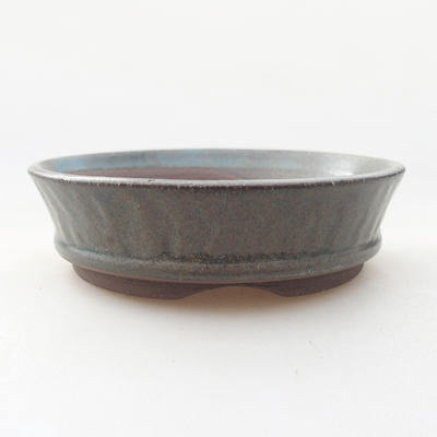 Ceramic bonsai bowl 10 x 10 x 2.5 cm, color green - 1