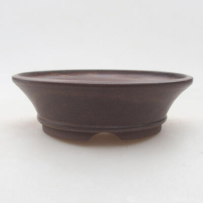 Ceramic bonsai bowl 14.5 x 14.5 x 4.5 cm, brown color - 1