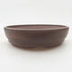 Ceramic bonsai bowl 15.5 x 15.5 x 4 cm, brown color - 1/3