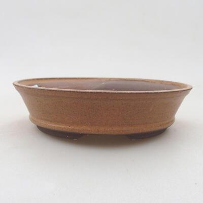 Ceramic bonsai bowl 15 x 15 x 4 cm, beige color - 1