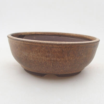 Ceramic bonsai bowl 14 x 14 x 5 cm, beige color - 1