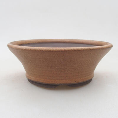 Ceramic bonsai bowl 14 x 14 x 5 cm, beige color - 1