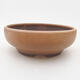 Ceramic bonsai bowl 14 x 14 x 5 cm, beige color - 1/3