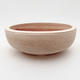 Ceramic bonsai bowl 11.5 x 11.5 x 4 cm, beige color - 1/3