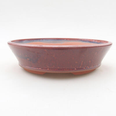 Ceramic bonsai bowl 17 x 17 x 4.5 cm, burgundy color - 1
