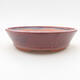 Ceramic bonsai bowl 17 x 17 x 4.5 cm, burgundy color - 1/3
