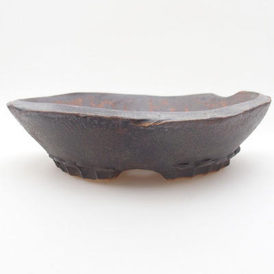 Ceramic bonsai bowl 16 x 16 x 4,5 cm, metal color - 1