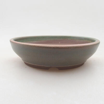 Ceramic bonsai bowl 14 x 14 x 3.5 cm, color green - 1