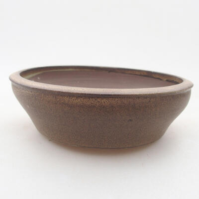 Ceramic bonsai bowl 13 x 13 x 4 cm, color brown-green - 1