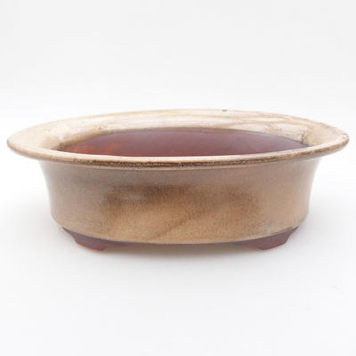 Ceramic bonsai bowl 21 x 17 x 6 cm, color beige - 1