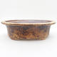 Ceramic bonsai bowl 21 x 17 x 6 cm, yellow-brown color - 1/3