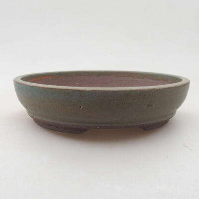Ceramic bonsai bowl 15.5 x 15.5 x 3.5 cm, color green - 1