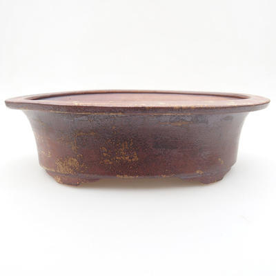 Ceramic bonsai bowl 21 x 17 x 6 cm, brick color - 1