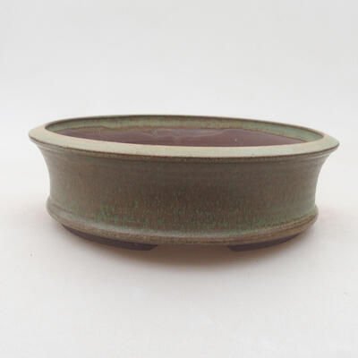 Ceramic bonsai bowl 16 x 16 x 4.5 cm, color green - 1