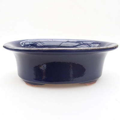 Ceramic bonsai bowl 19 x 15,5 x 6 cm, color blue - 1
