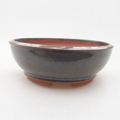 Ceramic bonsai bowl 14 x 14 x 5 cm, color blue - 1