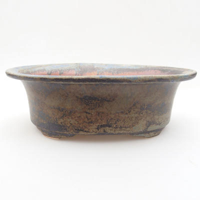 Ceramic bonsai bowl 19 x 15,5 x 6 cm, blue-gray color - 1