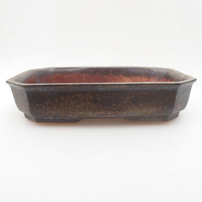Ceramic bonsai bowl 18 x 15 x 4 cm, color gray - 1