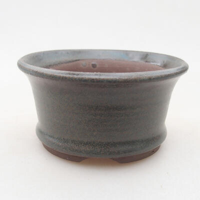 Ceramic bonsai bowl 9 x 9 x 4.5 cm, brown-blue color - 1