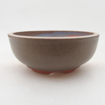 Ceramic bonsai bowl 12.5 x 12.5 x 5 cm, color brown-green - 1