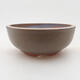Ceramic bonsai bowl 12.5 x 12.5 x 5 cm, color brown-green - 1/3