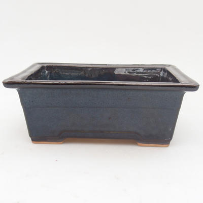 Ceramic bonsai bowl 16 x 11 x 6 cm, black-blue color - 1