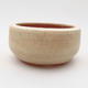 Ceramic bonsai bowl 9 x 9 x 4.5 cm, beige color - 1/3