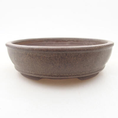 Ceramic bonsai bowl 12 x 12 x 3.5 cm, color brown-green - 1
