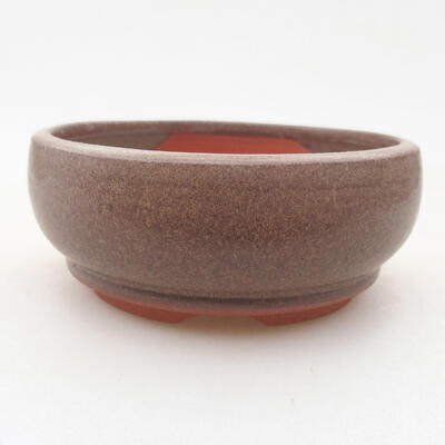 Ceramic bonsai bowl 10 x 10 x 4 cm, brown color - 1