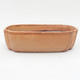 Ceramic bonsai bowl 18,5 x 13,5 x 5 cm, brown-pink color - 1/3