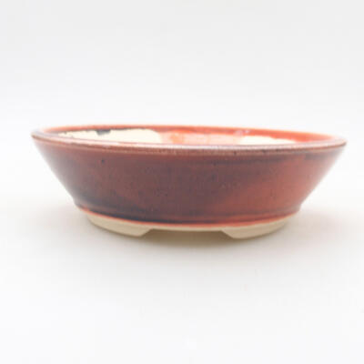 Ceramic bonsai bowl 15 x 15 x 4 cm, burgundy color - 1